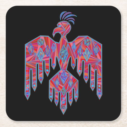 Thunderbird Southwest Art Native American symbool Kartonnen Onderzetters (Voorkant)