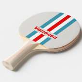 Thunderbird Strepen met Naam Tafeltennisbatje (Voorkant Gekanteld)