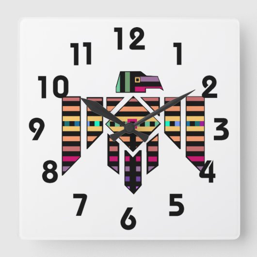 Thunderbird Wall Clock Vierkante Klok (Voorkant)