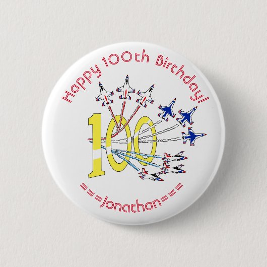 Thunderbirds 100ste verjaardagsbadge ronde button 5,7 cm (Voorkant)