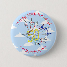 Thunderbirds 50e Blauwe Lucht Verjaardagsbadge Ronde Button 5,7 Cm