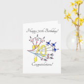 Thunderbirds 70th - Verjaardag Kaart Wit (Gele Bloem)