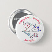 Thunderbirds Aanpasbare Verjaardag Badge Ronde Button 5,7 Cm (Voorkant /achterkant)