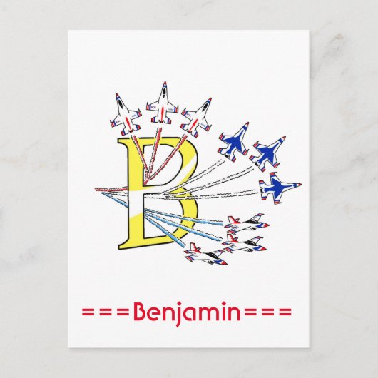 Thunderbirds Initiële B-prentbriefkaart Briefkaart (Voorkant)