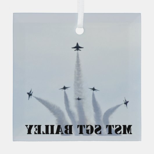 Thunderbirds Split Formaties Glas Ornament (Achterkant)