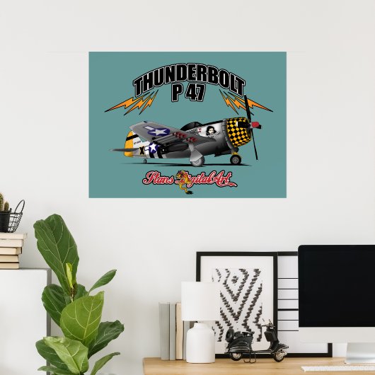 ThunderBolt P47 Poster (Thuiskantoor)