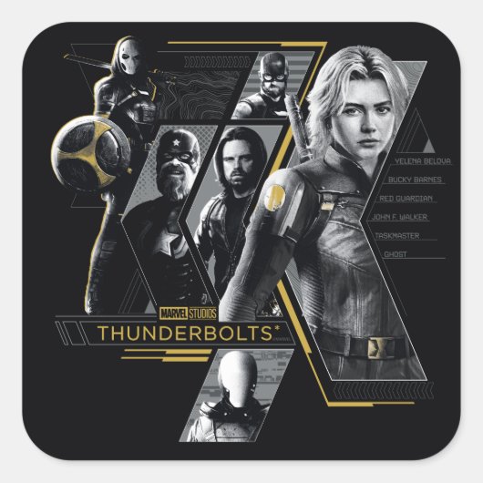 Thunderbolts* | Groepsstrip Vierkante Sticker (Voorkant)