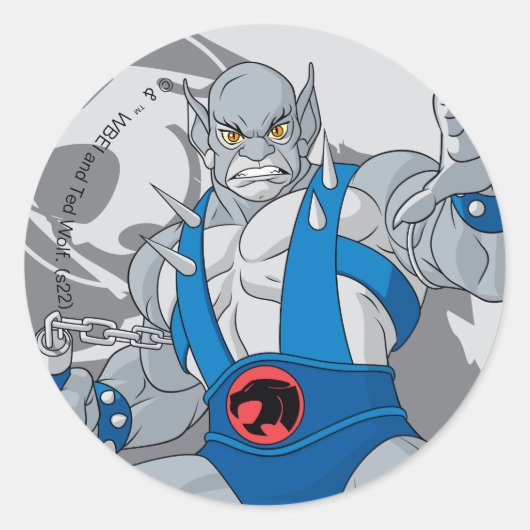 ThunderCats | Afbeelding Panthro-teken Ronde Sticker (Voorkant)