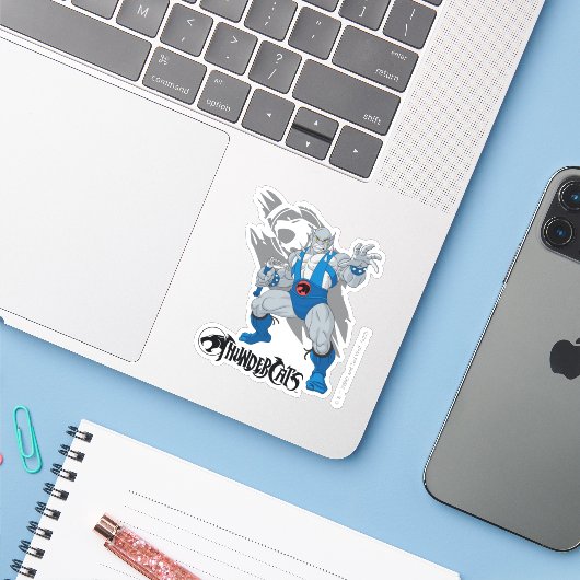 ThunderCats | Afbeelding Panthro-teken Sticker (Laptop met iPhone)
