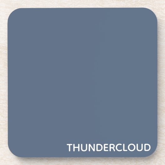 Thundercloud Blauw-grijze kleurennaam Bier Onderzetter (Voorkant)