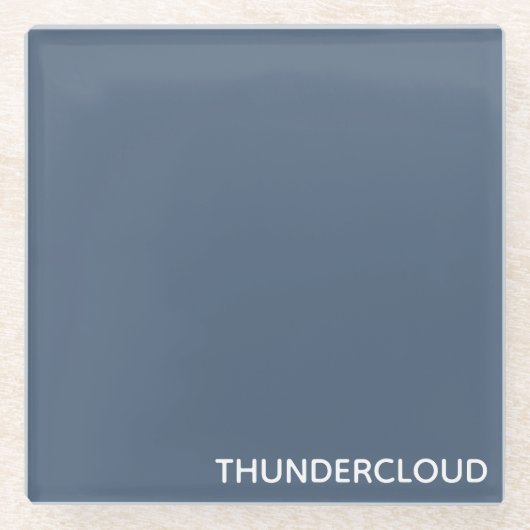 Thundercloud Blauw-grijze kleurennaam Glazen Onderzetter (Voorkant)
