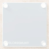 Thundercloud Blauw-grijze kleurennaam Glazen Onderzetter (Achterkant)