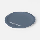 Thundercloud Blauw-grijze kleurennaam Papieren Bordje (Gekanteld)