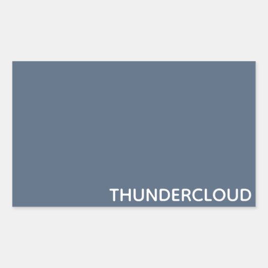 Thundercloud Blauw-grijze kleurennaam Rechthoekige Sticker (Voorkant)