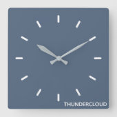 Thundercloud Blauw-grijze kleurennaam Vierkante Klok (Voorkant)