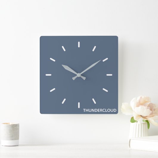 Thundercloud Blauw-grijze kleurennaam Vierkante Klok (Huis)