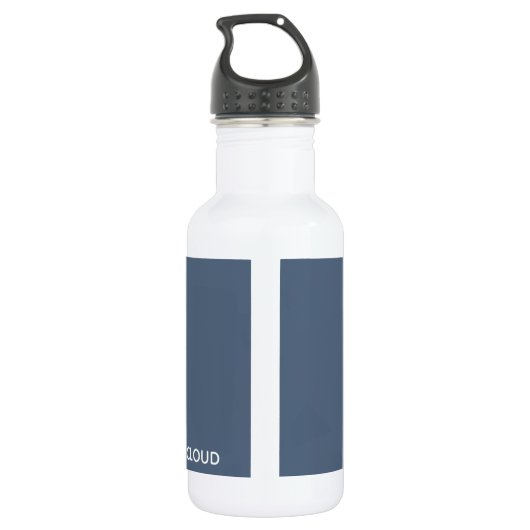 Thundercloud Blauw-grijze kleurennaam Waterfles (Achterkant)