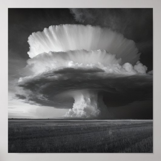 Thunderhead Cloud - Dramatic Black and White Poster (Voorkant)