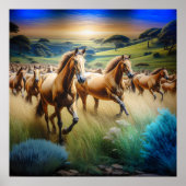 Thundering Hooves: Een kudde paarden in beweging Poster (Voorkant)