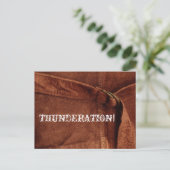 THUNDERING! ouderwetse witte tekst op Suede Foto Briefkaart (Staand voorkant)