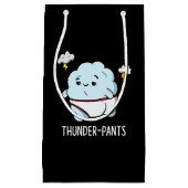 Thunderpants Funny Cloud Weather Pun Dark BG Klein Cadeauzakje (Voorkant)