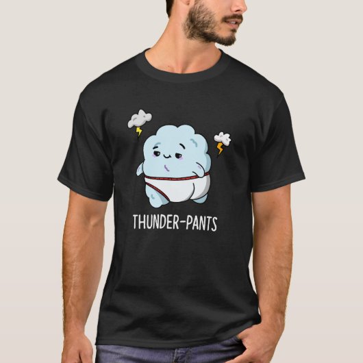 Thunderpants Funny Cloud Weather Pun Dark BG T-shirt (Voorkant)