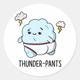 Thunderpants Grappige Cloud Weer Pun Ronde Sticker