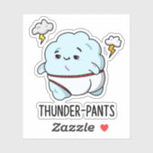 Thunderpants Grappige Cloud Weer Pun Sticker (Vel)