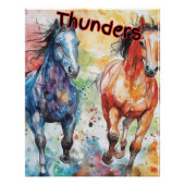 Thunders - Waterverf Paarden Perfect Poster (Voorkant)