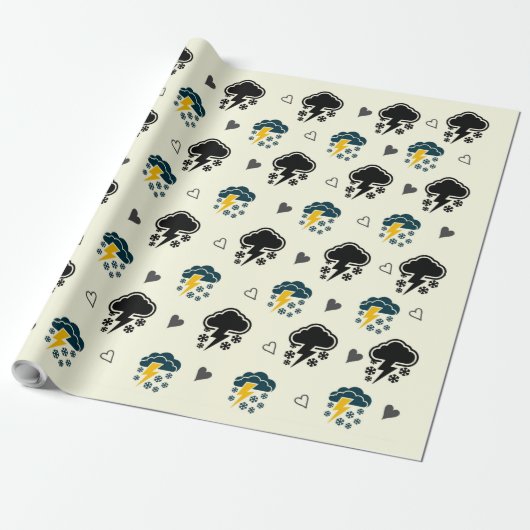 "Thunderstorm Elegance: ☁️en ⚡ Inpakpapier. Cadeaupapier (Uitgerold)