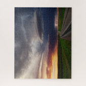 Thunderstorm en bliksem op Sunset in Wyoming Legpuzzel (Verticaal)