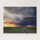 Thunderstorm en bliksem op Sunset in Wyoming Legpuzzel (Horizontaal)