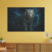 Thunderstorm Golden-Eyed White Tiger | ManJiangHon Canvas Afdruk (Insitu (Woonkamer))