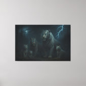 Thunderstorm Guardian White Tiger Family | ManJian Canvas Afdruk (Voorkant)