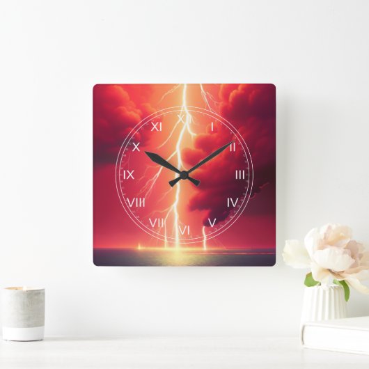Thunderstorm-illustraties Vierkante Klok (Huis)