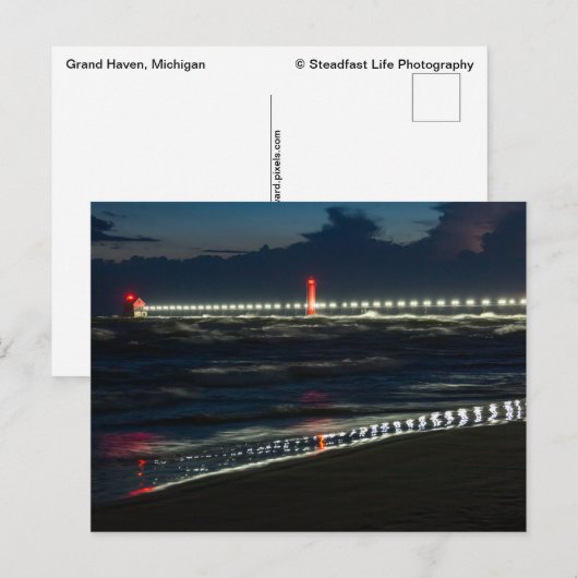Thunderstorm in Grand Haven State Park Briefkaart (Voorkant / Achterkant)