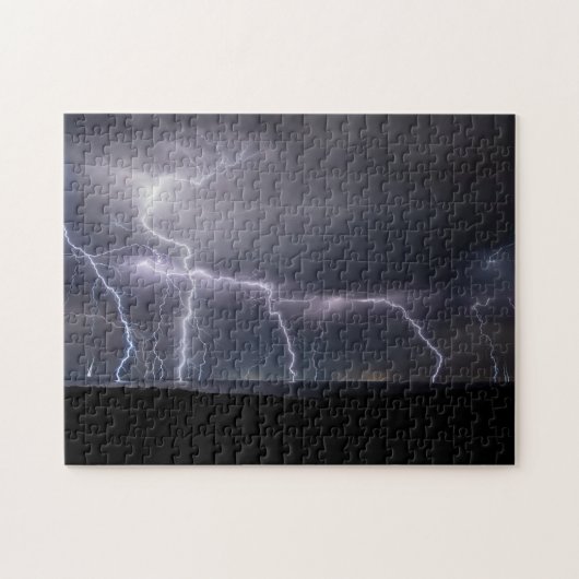 Thunderstorm Lightning Sky Clouds Zee, 252 artikel Legpuzzel (Horizontaal)