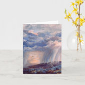 Thunderstorm Quail Kleur Gevouwen groet Kaart (Gele Bloem)