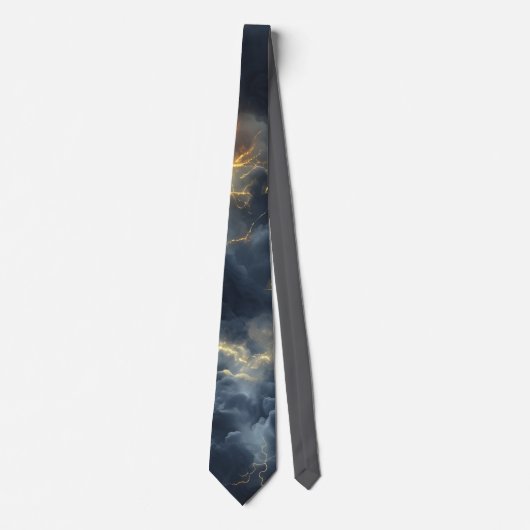 Thunderstorm Tie/Krawatte mit Blitzd Stropdas (Voorkant)