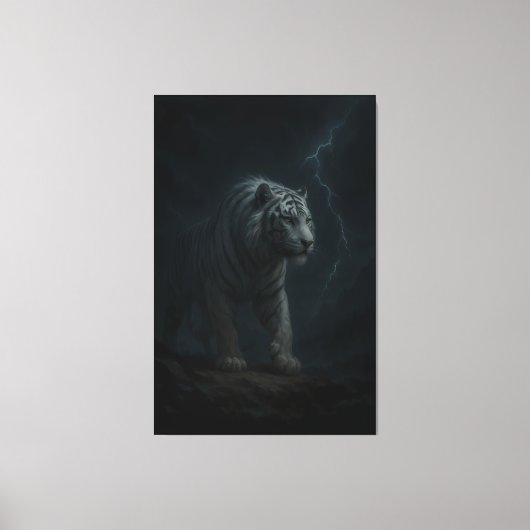 Thunderstrike White Tiger – Stormborn King Canvas Afdruk (Voorkant)