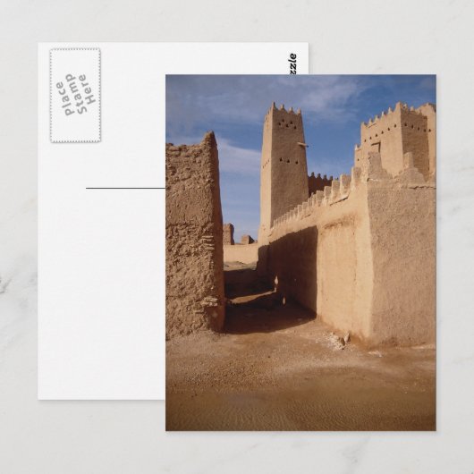 Thunyan Palace, oude stad, Najd, Saudi-Arabië Briefkaart (Voorkant / Achterkant)