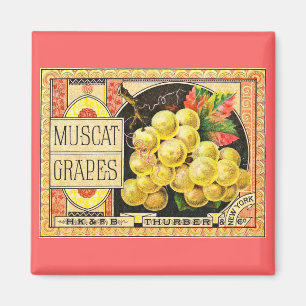 Thurber Muscat druiven -  krat label Magneet