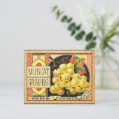 Thurber Muscat Grapes -  krateletiket Briefkaart (Staand voorkant)