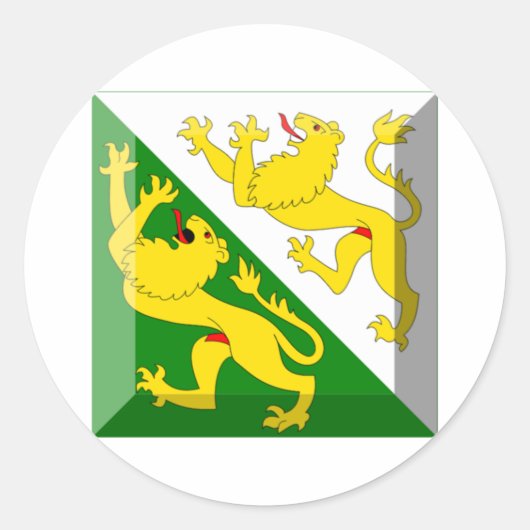 Thurgau Flag Gem Ronde Sticker (Voorkant)