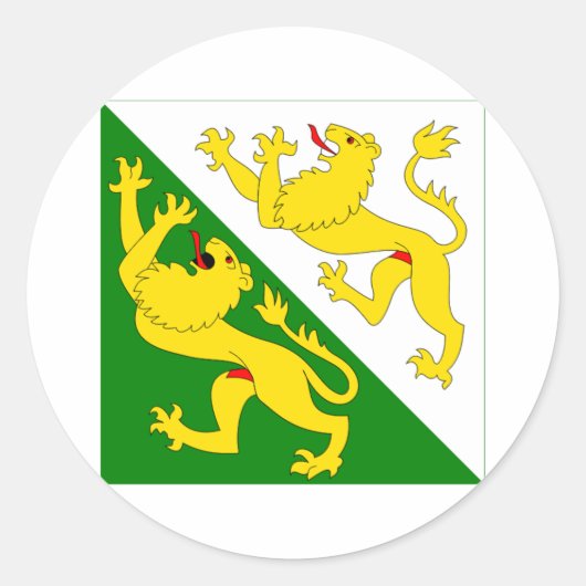 Thurgau Flag Ronde Sticker (Voorkant)
