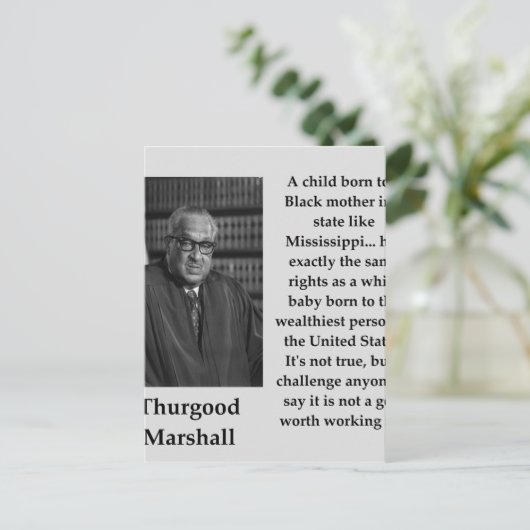 Thurgood Marshall quote Briefkaart (Staand voorkant)