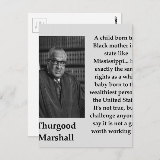 Thurgood Marshall quote Briefkaart (Voorkant / Achterkant)