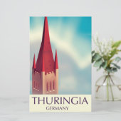 Thüringen Duitsland reisposter Briefpapier (Staand voorkant)