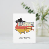 Thüringen Duitsland Retro Federal State Kaart  (Staand voorkant)
