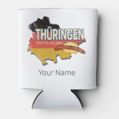 Thüringen Duitsland Retro Federal State Kaart  Blikjeskoeler (Voorkant)